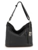 Lucca Baldi Leren schoudertas "Vercelli" zwart