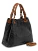 Lucca Baldi Leder-Schultertasche "Sarzana" in Schwarz - (B)37 x (H)45 x (T)15 cm