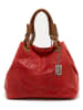 Lucca Baldi Leder-Schultertasche "Sarzana" in Rot - (B)37 x (H)45 x (T)15 cm
