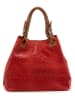Lucca Baldi Skórzana torebka "Sarzana" w kolorze czerwonym - 37 x 45 x 15 cm