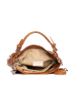 Lia Biassoni Leder-Schultertasche "Monate" in Cognac - (B)36 x (H)26 x (T)10 cm
