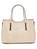 Lia Biassoni Leren handtas "Acco" beige - (B)32 x (H)22 x (D)12 cm