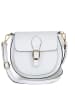 Lia Biassoni Leren schoudertas "Accesa" wit - (B)24 x (H)18 x (D)12 cm