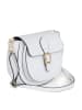 Lia Biassoni Leder-Umhängetasche "Accesa" in Weiß - (B)24 x (H)18 x (T)12 cm