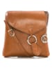 Lia Biassoni Leder-Umhängetasche "Brenta" in Cognac - (B)21 x (H)22 x (T)4 cm