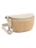 Lia Biassoni Leder-Brustbeutel "Niccone" in Beige - (B)25 x (H)14 x (T)4 cm