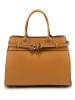 Lia Biassoni Leder-Henkeltasche "Marepotamo" in Hellbraun - (B)27 x (H)21 x (T)10 cm