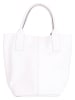 Pia Sassi Skórzany shopper bag "Monte Cimone" w kolorze białym - 28 x 37 x 17 cm