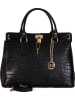 Mia Tomazzi Leder-Henkeltasche "Rezia" in Schwarz - (B)36 x (H)28 x (T)18 cm