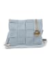 Mia Tomazzi Leder-Umhängetasche "Empoli" in Hellblau - (B)23 x (H)17 x (T)5 cm