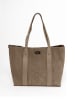 Mia Tomazzi Skórzany shopper bag "Bersezio" w kolorze szarobrązowym - 45 x 29 x 12 cm
