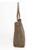 Mia Tomazzi Skórzany shopper bag "Bersezio" w kolorze szarobrązowym - 45 x 29 x 12 cm