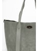Mia Tomazzi Leder-Shopper "Bersezio" in Grau - (B)45 x (H)29 x (T)12 cm