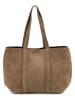Mia Tomazzi Leder-Shopper "Belisario" in Taupe - (B)48 x (H)25 x (T)15 cm