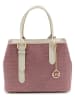Mia Tomazzi Leren handtas "Berengario" lichtroze/beige - (B)41 x (H)24 x (D)11 cm