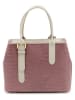 Mia Tomazzi Leren handtas "Berengario" lichtroze/beige - (B)41 x (H)24 x (D)11 cm