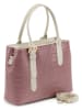 Mia Tomazzi Leren handtas "Berengario" lichtroze/beige - (B)41 x (H)24 x (D)11 cm
