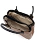 Mia Tomazzi Leder-Henkeltasche "Berengario" in Hellbraun/ Schwarz - (B)31 x (H)24 x (T)11 cm