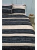Beddinghouse Komplet pościeli "Painted Stripe" w kolorze beżowo-czarnym