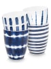 New Edition Kubki (4 szt.) "Tie-Dye" w kolorze niebiesko-białym - 425 ml