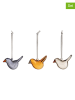 iittala 3-delige set: decohangers ''Birds'' grijs/beige/geel - (L)3,2 cm