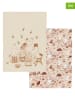 Moomin 2-delige set: theedoeken ''Housekeeping'' beige/lichtbruin - (L)70 x (B)50 cm