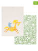 Moomin 2-delige set: theedoeken "Party" groen/beige - (L)70 x (B)50 cm