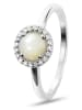 Les Favorites Zilveren ring met edelstenen en parelmoer