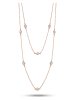 Les Favorites Rosévergold. Halskette mit Schmuckelementen - (L)78 cm