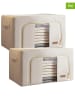 Joybos 2-delige set: kledingboxen beige - (B)50 x (H)33 x (D)40 cm