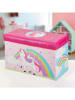 Joybos Skrzynka w kolorze różowym ze wzorem - 60 x 35 x 30 cm