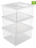 Joybos 3-delige set: opbergkisten transparant - (B)39 x (H)33,5 x (D)18 cm