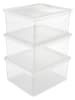 Joybos 3er-Set: Aufbewahrungskisten in Transparent - (B)39 x (H)33,5 x (T)18 cm