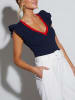 Milan Kiss Top in Dunkelblau/Rot