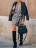 Milan Kiss Kleid in Grau/ Schwarz
