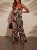 Milan Kiss Jumpsuit in Braun/ Beige