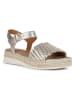 Geox Leder-Keilsandaletten "Eolie" in Silber
