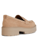 Geox Skórzane mokasyny "Spherica EC7" w kolorze beżowym