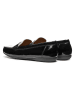 Geox Leder-Slipper "Annytah Moc" in Schwarz/ Weiß