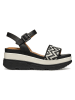 Geox Leder-Sandaletten "Gardenia" in Schwarz/ Creme