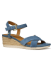Geox Skórzane sandały "Ischia Corda" w kolorze błękitnym na koturnie