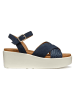 Geox Leder-Keilsandaletten "Xand" in Dunkelblau