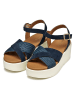 Geox Skórzane sandały "Xand" w kolorze granatowym na koturnie