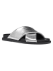 Geox Leren slippers "Adelash" zilverkleurig