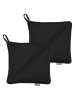 SÖDAHL 2-delige set: pannenlappen "Soft" zwart - (L)20 x (B)20 cm
