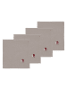 SÖDAHL 4-delige set: servetten "Christmas Hearts" beige/rood - (L)40 x (B)40 cm