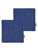 SÖDAHL 2-delige set: pannenlappen "Line" blauw - (L)20 x (B)20 cm