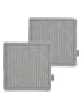 SÖDAHL 2-delige set: pannenlappen "Line" grijs - (L)20 x (B)20 cm