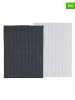 SÖDAHL 2-delige set: theedoeken "Line" antraciet/wit - (L)70 x (B)50 cm