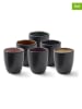 Bitz Kubki (6 szt.) w kolorze czarnym ze wzorem do espresso - 90 ml